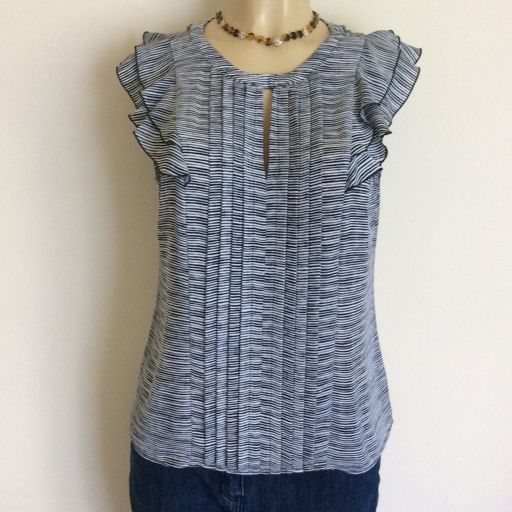 ELLE  WOMENS SMALL S BLOUSE  TOP RUFFLE